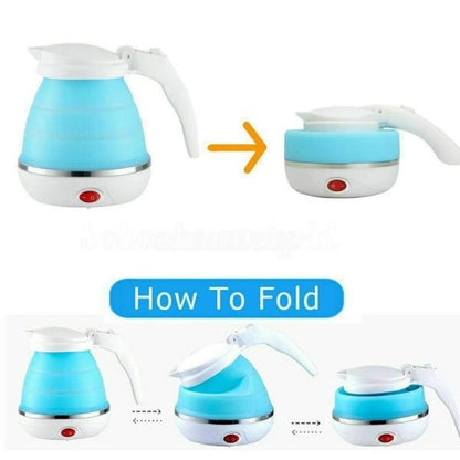Fast Water Boiling 600 Ml Portable Kettle Travel Kettle Foods Boils Quickly Silicone Small Collapsible Foldable Electric Sports Bottles(random Color)