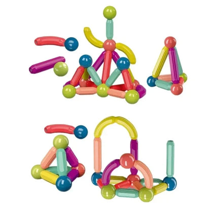 Magnetic Rods Toy 52 Pieces Magnetic Stick Building Blocks Magnetic Blocks For Kids Diy Magnetics Sticks Blocks Montessori Toys