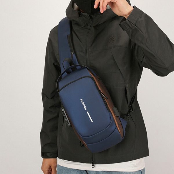 Men Anti Theft Chest Bag Shoulder Usb Charging Crossbody Package School Short Trip Messengers Gym Men’s Sling Sports (random Color)
