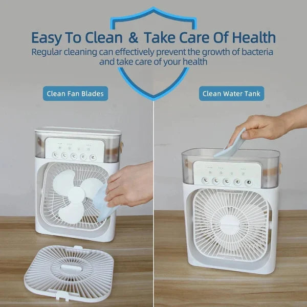 Portable Air Conditioner Fan Usb Electric Fan, Fine Mist Water, And Humidifier Function – Random Colorv