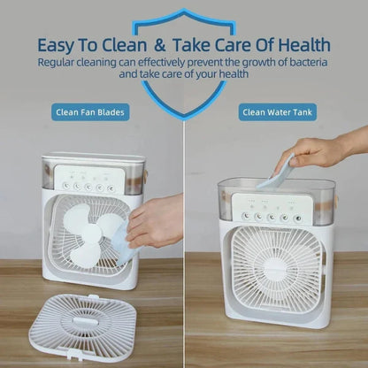Portable Air Conditioner Fan Usb Electric Fan, Fine Mist Water, And Humidifier Function – Random Colorv